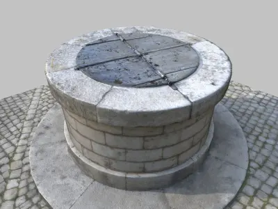 Water well Low-poly 3D model shop