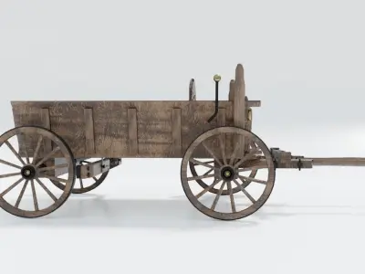 Wooden Wagon 3D model buy