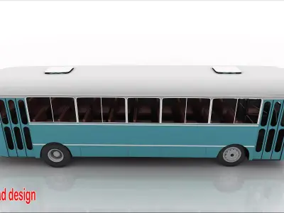 bus nasr 411 color sky bule cairo old  3D model