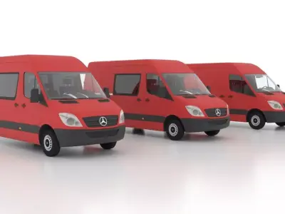 Mercedes Benz Sprinter L2H2 2009 Collection EU 3D Model Pack