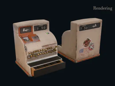 Game Ready Cash Register PBR Low-poly 3D model