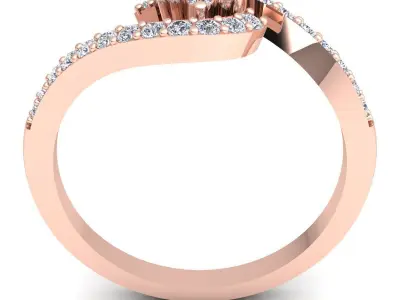 Fancy Woman Diamond Ring 01 3D print model