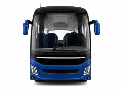 Modern Luxury Intercity Coach 3D Visualization Low-poly 3D model