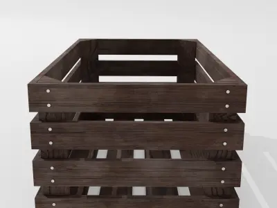 Wooden crate 02 3D model