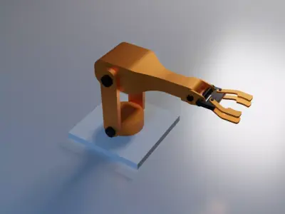 Rigged Robot Arm Low-poly 3D model