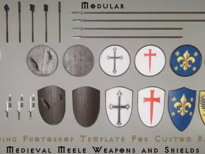 Modular Medieval Weapons Asset Pack 3D model