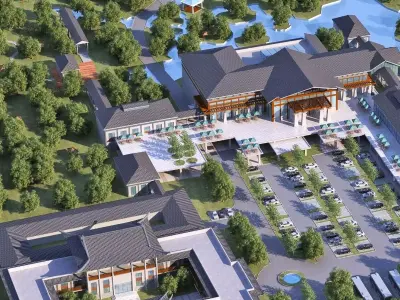 Contemporary  Resort Complex 3D model