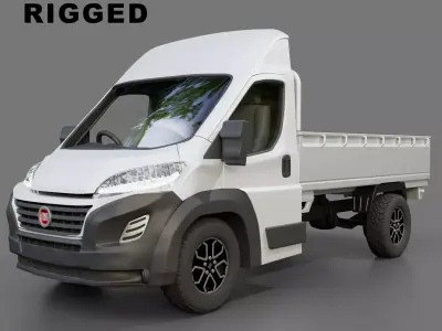 Fiat Ducato Flatbed Truck Free 3D model