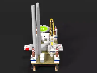 Wind Farm Jackup Vessel 3D model
