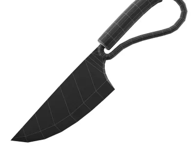Short battle knife v4 Low-poly 3D model