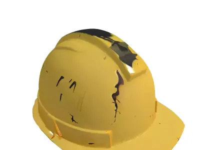 Damaged Construction Hard Hat Low-poly 3D model
