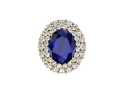 Oval Art Deco Ring 3D print model 14