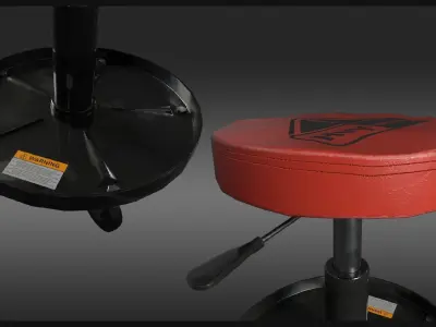 Adjustable Shop Stool Low-poly 3D model