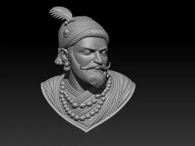 Chhatrapati Shivaji Maharaj Bust Pendant 3D print model