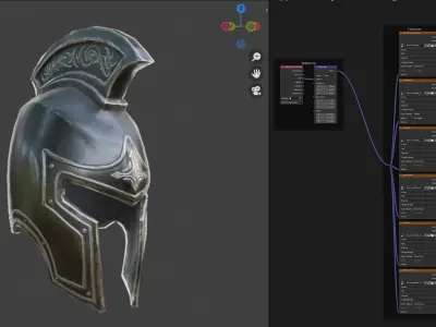 Warrior Helmet Low-poly 3D model buy