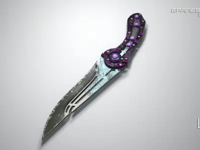 space knife Low-poly 3D model