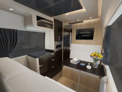 Mercedes Benz sprinter 6M Self propelled C-type RV interior 3D model