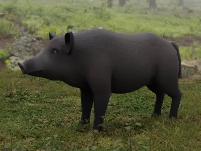 Boar LowPoly dog Low-poly 3D model