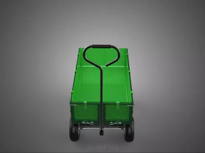 FOUR 4 WHEELED UTILITY CART WAGON TROLLEY DETACHABLE MESH POCKET 3D model