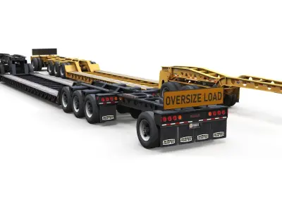 Lowboy trailer Low-poly 3D model