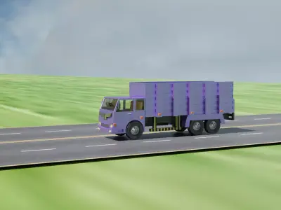 3D VEHICLE  WITH 6 TYRES TRUCK Free 3D model