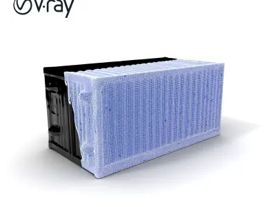 Yellow Shipping Container Model Pack with Various LODs Low-poly 3D model