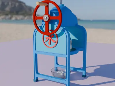 Retro shaved ice machine 3D model