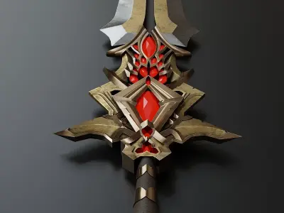 Fantasy combat short sword 3D model