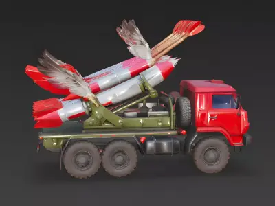 Heart-Seeker Missile Truck 3D Model Low-poly 3D model