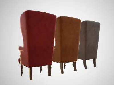 Antique armchair Low-poly 3D model