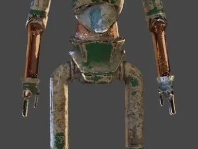 Simple Steampunk Robot 3D model