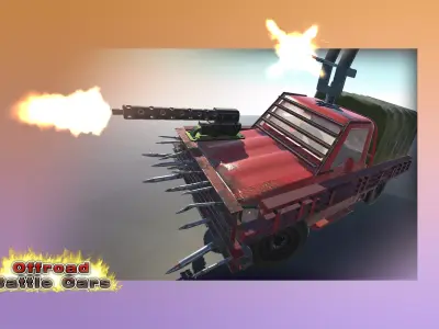 Unity Offroad Battle Cars Low-poly 3D model