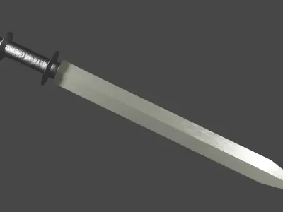 Spatha sword with Khora handle Low-poly 3D model