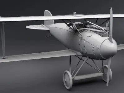 Albatros D WW1 Biplane scale model  3D print model