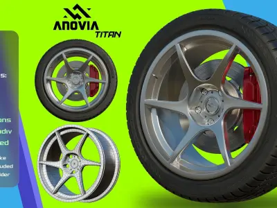 Top 10 best selling car rims Vol1 Low-poly 3D model