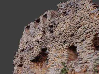 Castle Wall Castle ruins PBR Scanned Low-poly 3D model