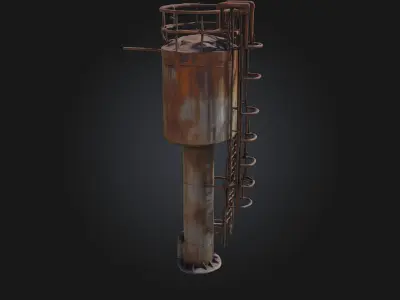 Rusty Silo Tower  Industrial Decay with Rural Character 3D model