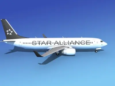 Boeing 737-800 Star Alliance 3D model
