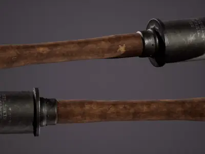 M24 Stielhandgranade Low-poly 3D model