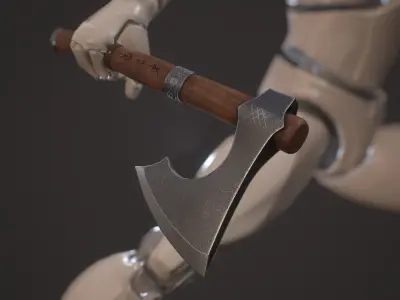 Viking Axe Low-poly 3D model 25