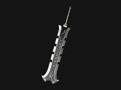 Runic Broad Sword  Low-poly 3D model