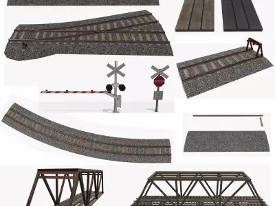 Railroad Pack Low-poly 3D model