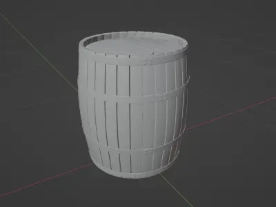 Wood barrel 3D model buy