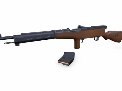 Fedorov Avtomat WW1 USSR Assault Rifle Low-poly PBR Low-poly 3D model