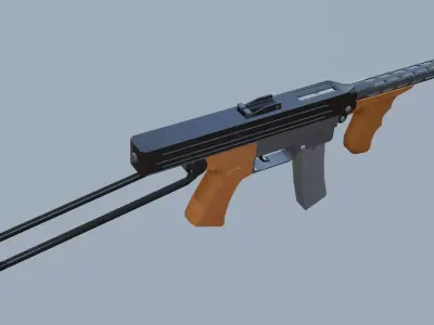 SMG PPK-42 with 4 Mag Options - Low Poly and Game-Ready Low-poly 3D model