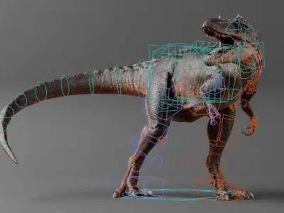 Qianzhousaurus Low-poly 3D model