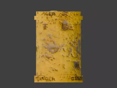 Barrel of nuclear waste Free low-poly 3D model