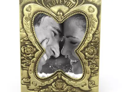 Antique Photo Frame Low-poly 3D model
