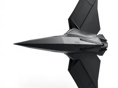 Stealth Spaceship Reconnaissance Angular Design Model Pack Low-poly 3D model