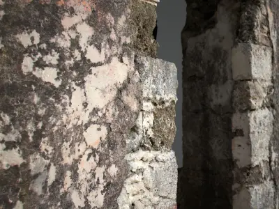 Abandoned House Ruined Part Scan - Chapel Entrance 02 3D model